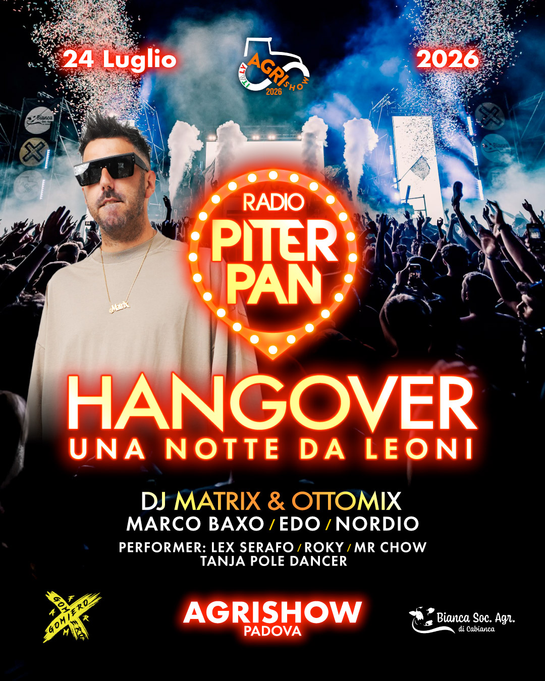 Evento Agrishow 2026 con Piterpan Hangover