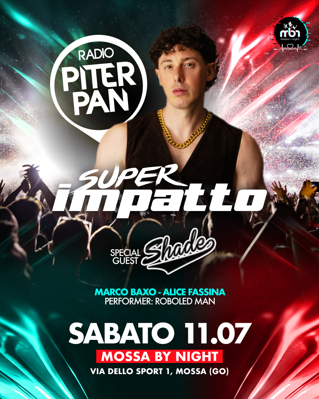 Evento a Mossa by Night con Piterpan Super Impatto
