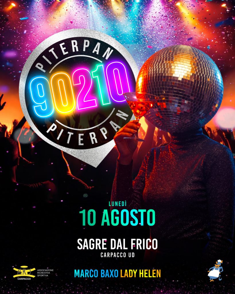 Evento Festa del Frico con Piterpan 90210