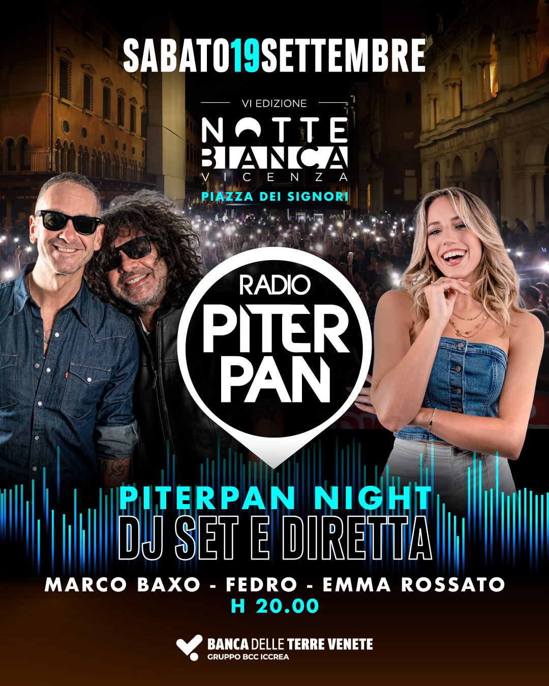 Evento Notte Bianca di Vicenza 2026 con Radio Piterpan