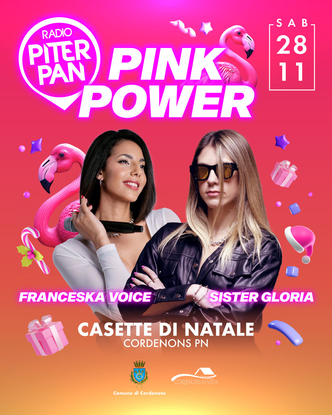 Le Casette di Natale di Cordenons con Piterpan Pink Power